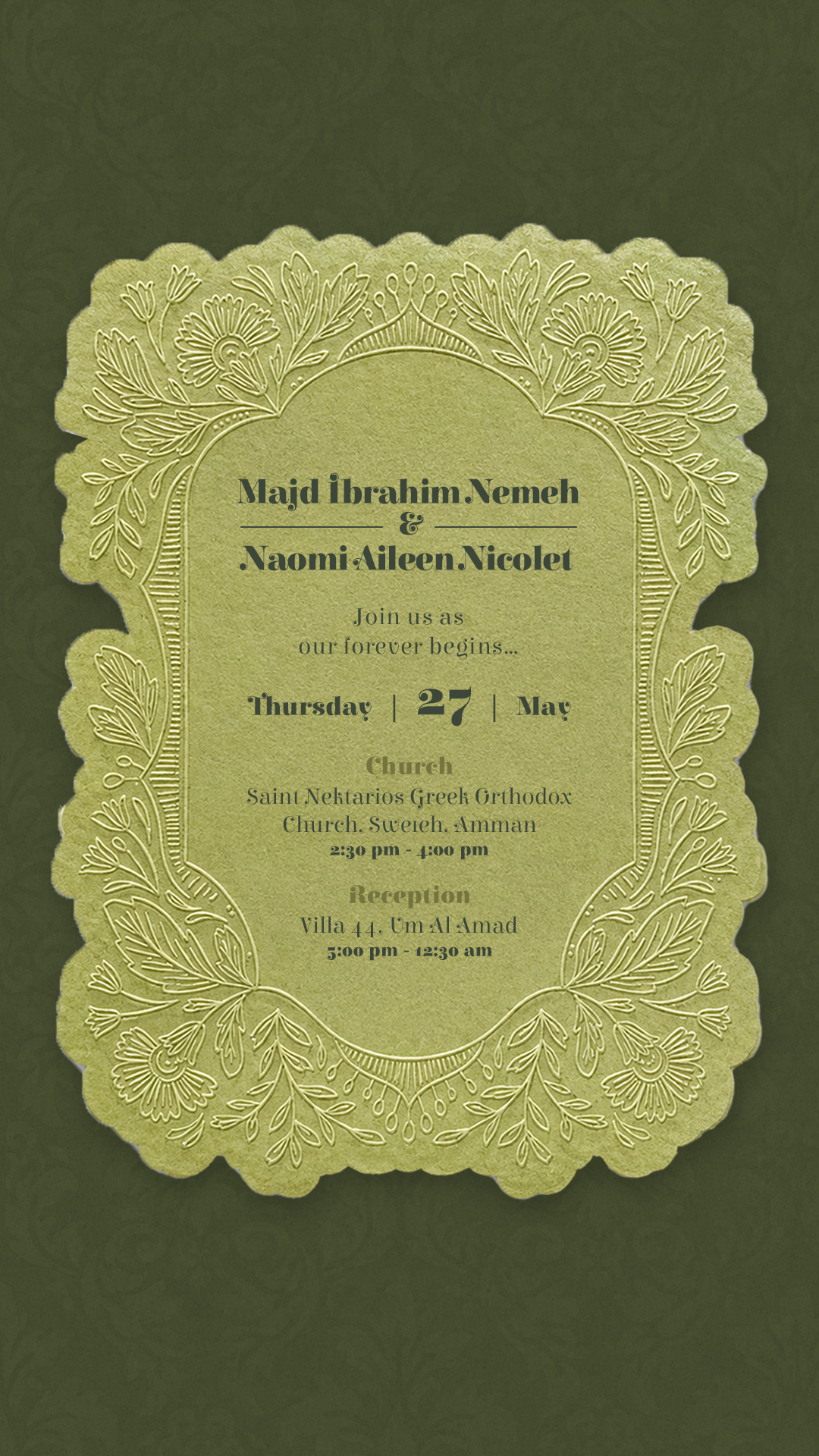 Wedding invitation details